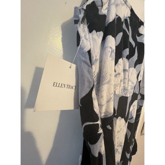 NWT Ellen Tracy Side Tie Linen Blend Midi Dress Women's XS Floral - Picture 11 of 16